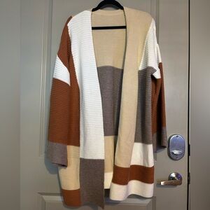 Elegant Color Block Cardigan